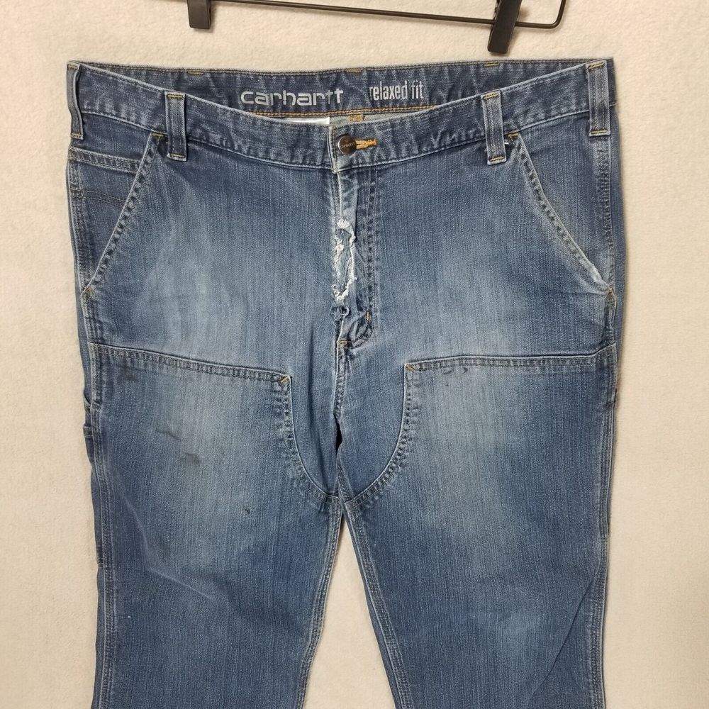 Carhartt Rugged Flex Relaxed Double Knee Utility Work Jeans Sz 38X32‎ 103329-491